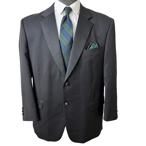 Jones New York Fine Worsted Wool Tuxedo Blazer Stunning, Size 48R - Picture 3 of 5